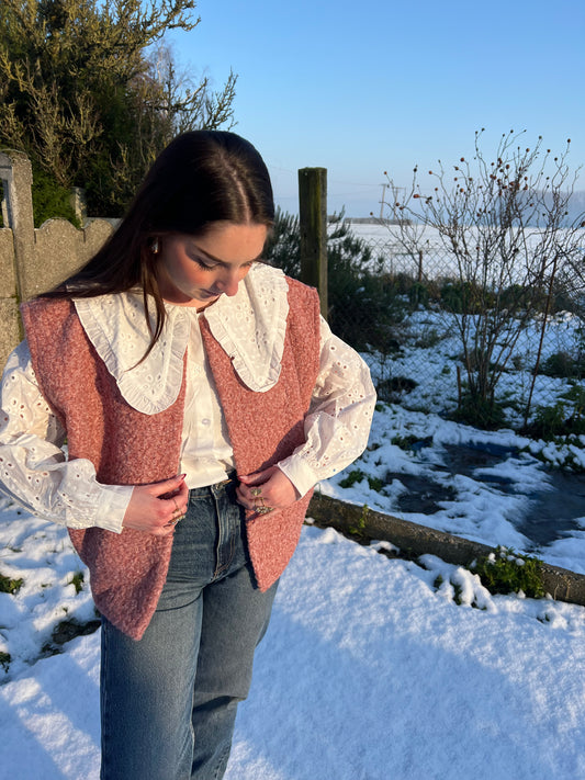 Gilet Livia vieux rose